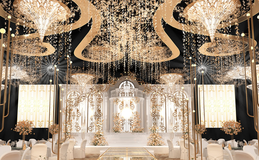 郓城花木兰喜事汇金色大厅效果展示